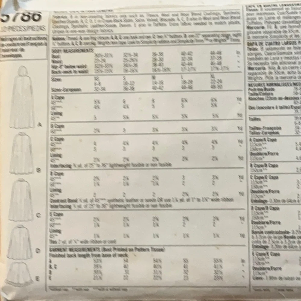 Simplicity 5786 misses’